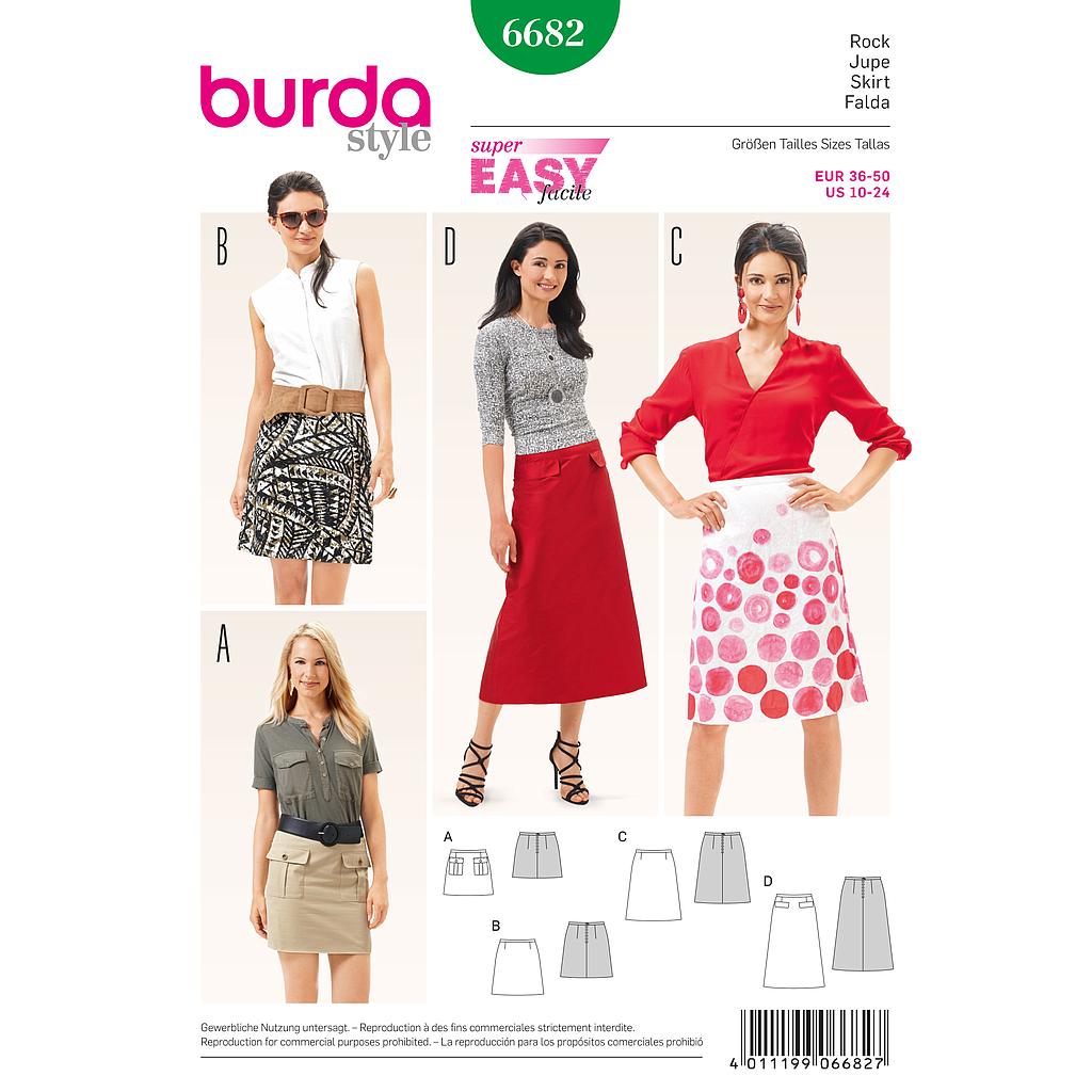 [B6682] Patron Burda 6682 Jupe