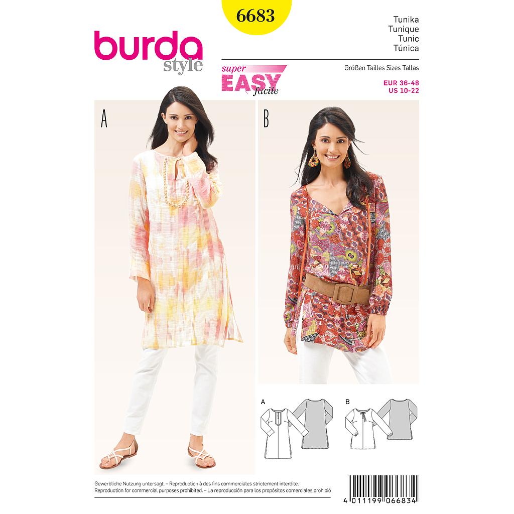 [B6683] Patron Burda 6683 Tunique
