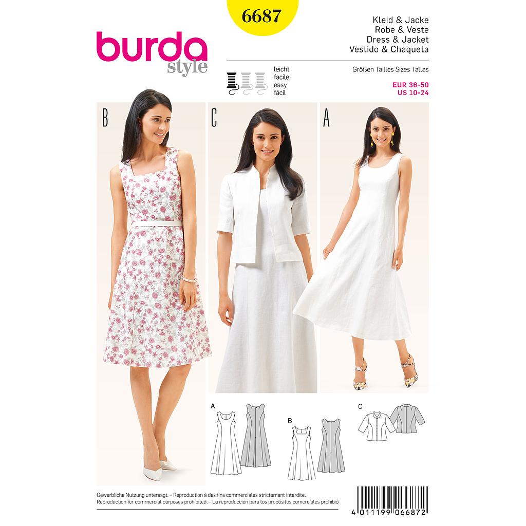 [B6687] Patron Burda 6687 Robe et veste