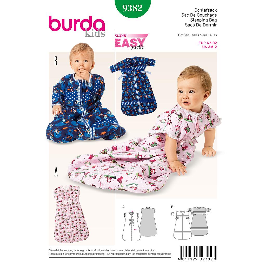 [B9382] Patron Burda 9382 Kids Sacs de couchage