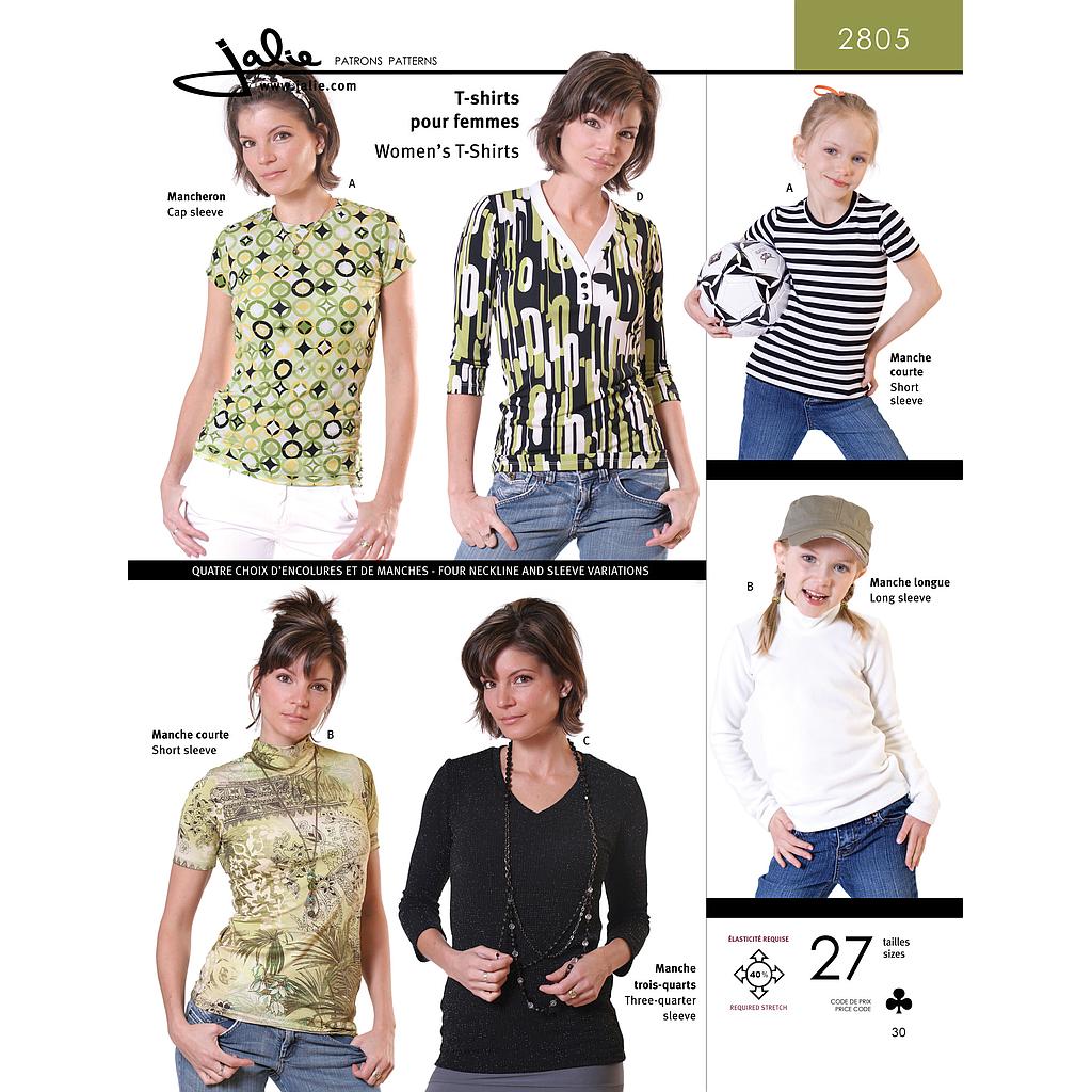 Patron Jalie 2805 Tee-Shirts pour femmes &amp; filles