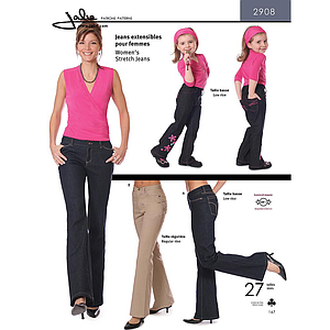 Patron Jalie 2908 Jeans extensibles pour femmes (taille basse ou régulière)#