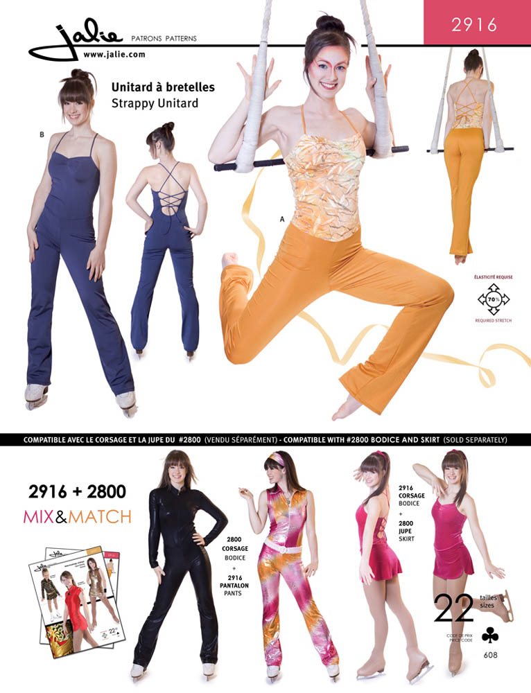 [JAL-2916] Patron Jalie 2916 Unitard à bretelles spaghetti