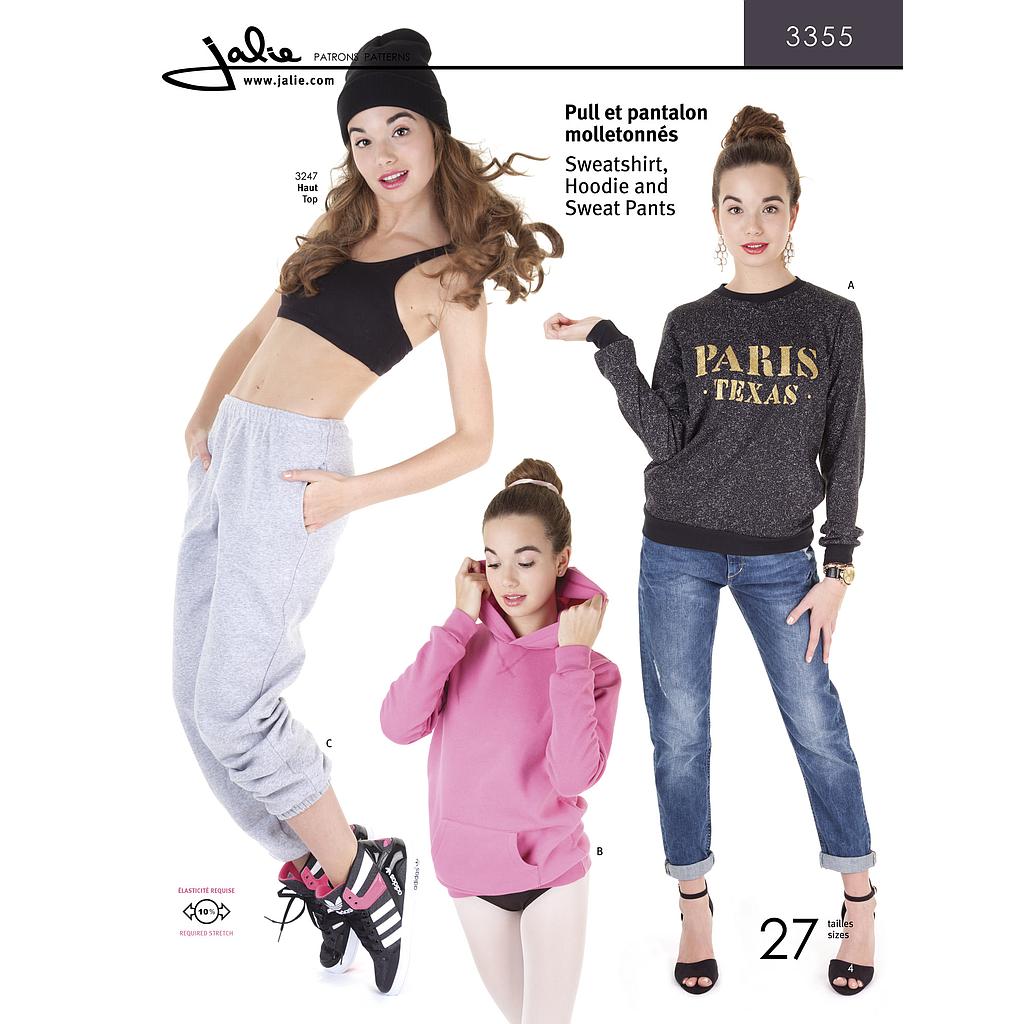 [JAL-3355] Patron Jalie 3355 Hauts et pantalon molletonnés