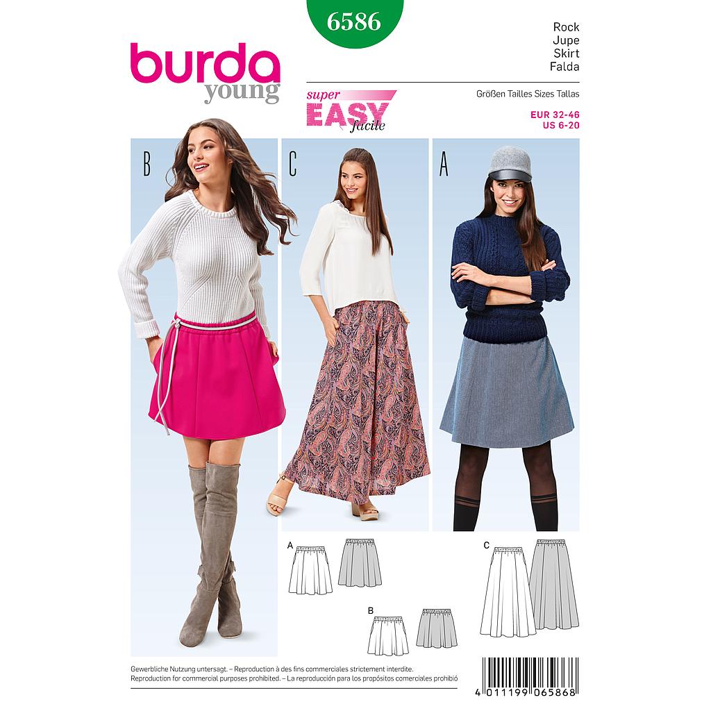 [B6586] Patron Burda 6586 Jupe