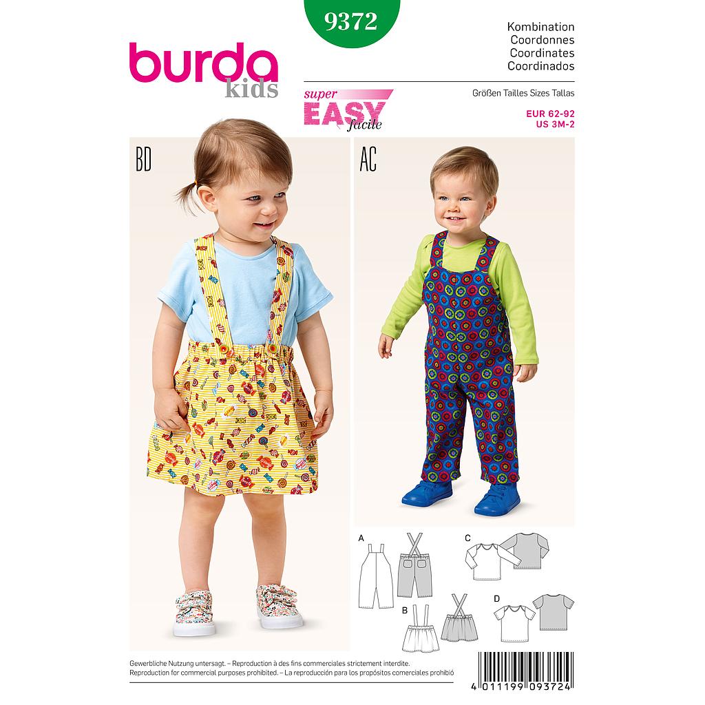 Patron Burda Kids 9372 Ensemble bébé#