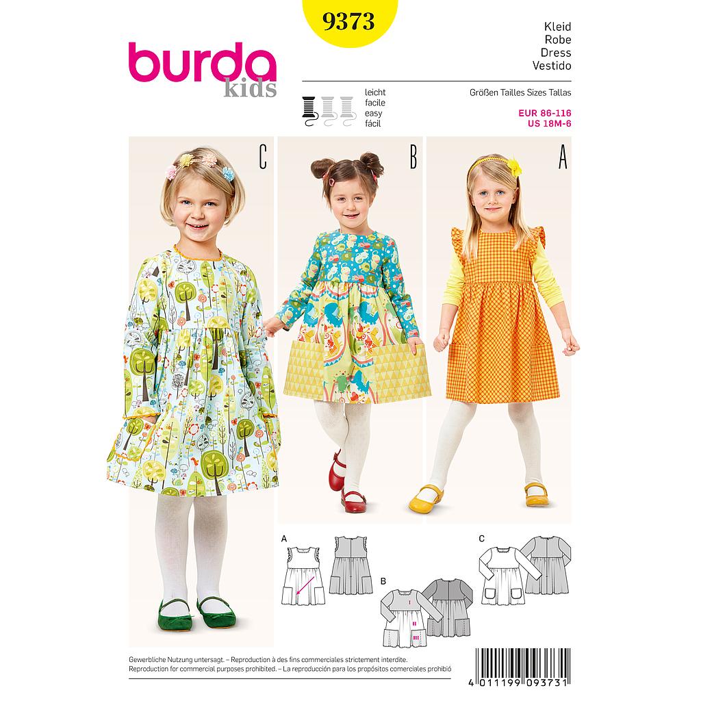 Patrón Burda 9373 Kids Vestido
