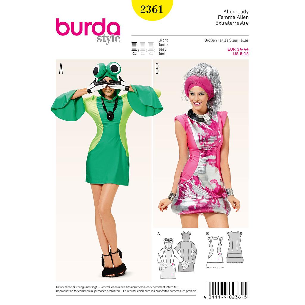 Patron Burda Carnaval 2361 - Déguisement Alien Femme#