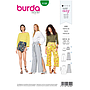 Patron Burda 6199 Pantalon léger femme, short ou pantacourt - volantés & taille élastiquée - du 36 au 46