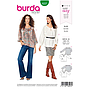 Patron Burda 6227 Blouse ou tunique femme Carmen – coulisse à ruban - du 36 au 46