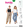 Patron Burda 6218 Pantalon ou pantacourt femme droit poches invisibles ou plaquées - du 46 au 56