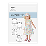 Patron Simplicity 9126 robe fillette manches raglan bouffanteset chapeau - 6 mois à 4 ans