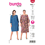 Patron Burda 6058 - Robe – tombé fluide – manches 3/4 du 46 au 56