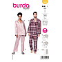 Patron Burda 5956 - Pyjama UNISEX classique et confortable pour elle et lui (M, L, XL)