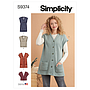 Patron Simplicity 9374 - Gilets en tricot pour femme du 32 au 54 FR